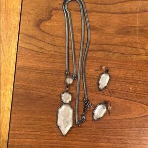 Kendra Scott black Necklace and earrings.